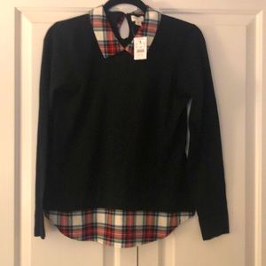 Brand new Jcrew “layered” sweater. With tags.